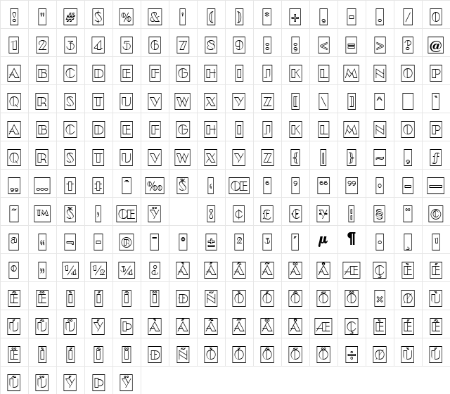 a_BentoCmOtl Regular Character Map a_BentoCmOtl Regular Character Map