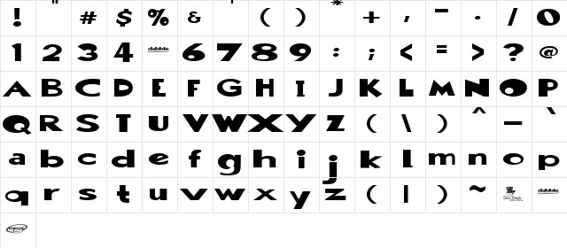 Dabble Combo Regular Character Map Dabble Combo Regular Character Map