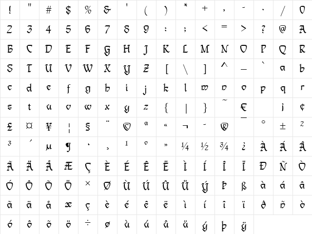 Lindsay Becker Regular Character Map Lindsay Becker Regular Character Map