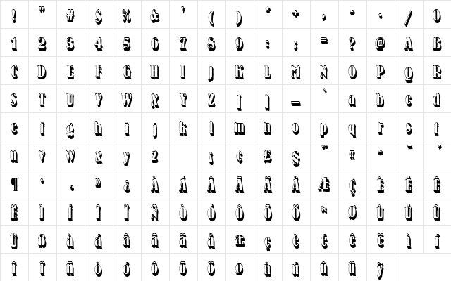 BernhardAntDBolConSh1 Regular Character Map BernhardAntDBolConSh1 Regular Character Map
