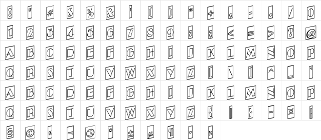 a_BentTitulCmUpOtlNr Regular Character Map a_BentTitulCmUpOtlNr Regular Character Map