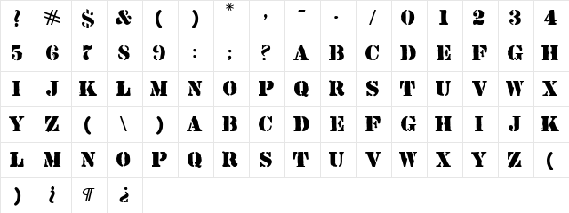 Rainmaker Regular Character Map Rainmaker Regular Character Map