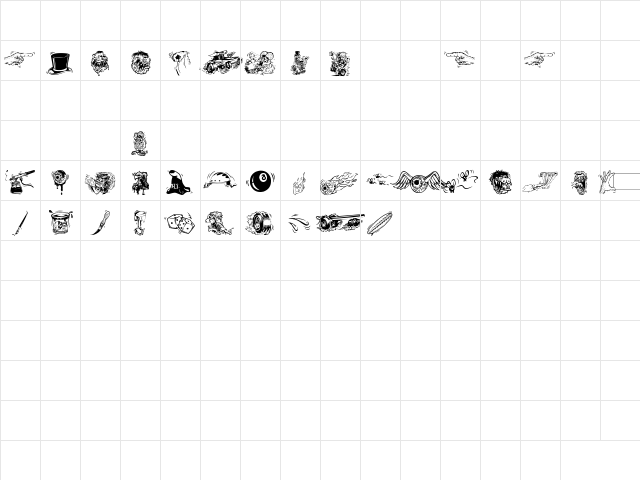 Rat Finkbats Regular Character Map Rat Finkbats Regular Character Map