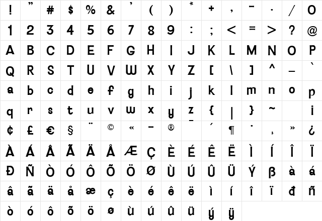 BaileywickGothicJF Medium Character Map BaileywickGothicJF Medium Character Map