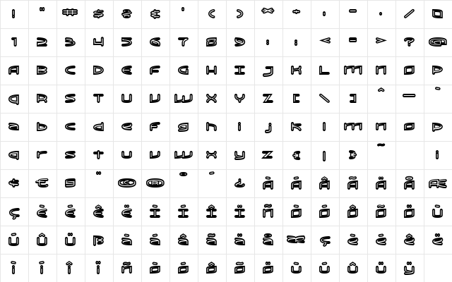 ReadOutSuper Medium Character Map ReadOutSuper Medium Character Map