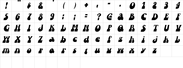 SandCastles Oblique Character Map SandCastles Oblique Character Map
