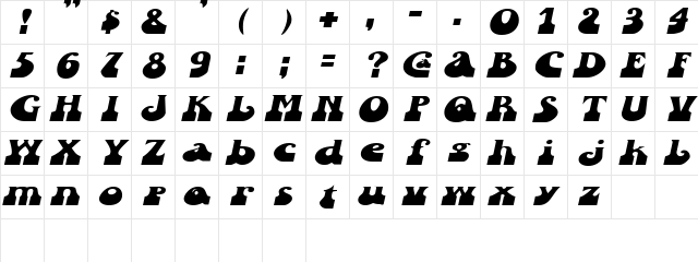 SandCastlesExtended Oblique Character Map SandCastlesExtended Oblique Character Map