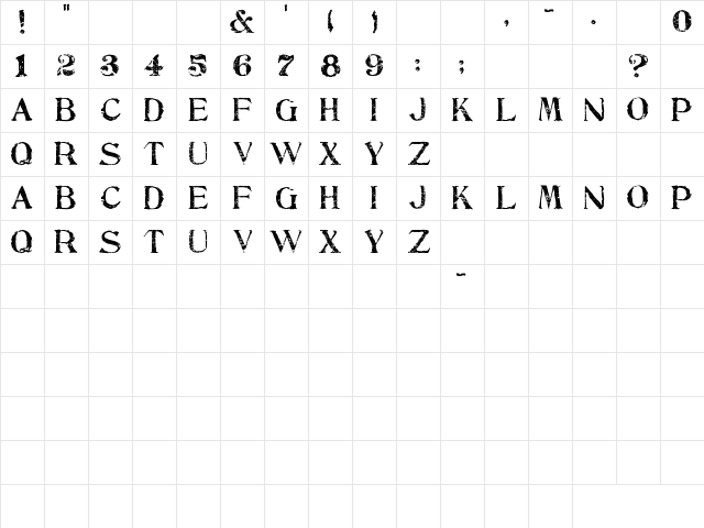 SBC Stone Inscription Regular Character Map SBC Stone Inscription Regular Character Map