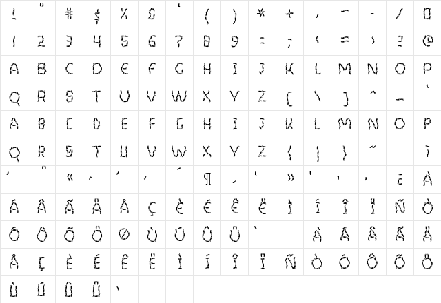 Barefoot Regular Character Map Barefoot Regular Character Map