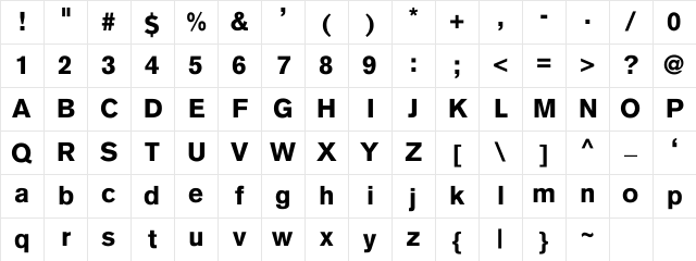 SeriflessHeavy Regular Character Map SeriflessHeavy Regular Character Map