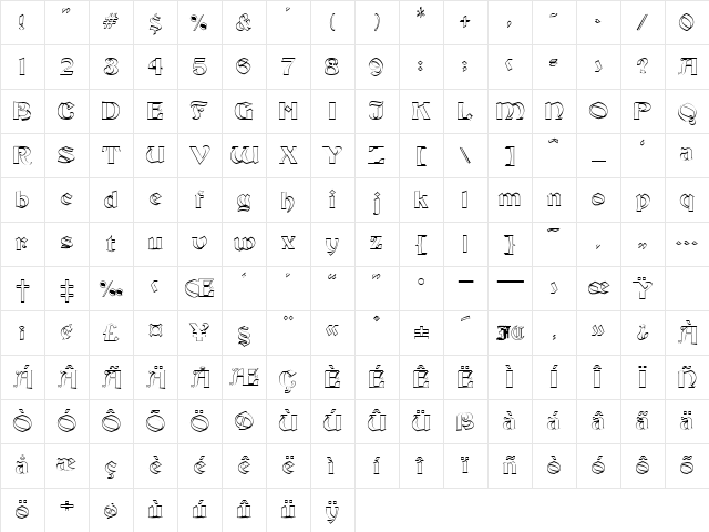 BasilikaOpen Regular Character Map BasilikaOpen Regular Character Map