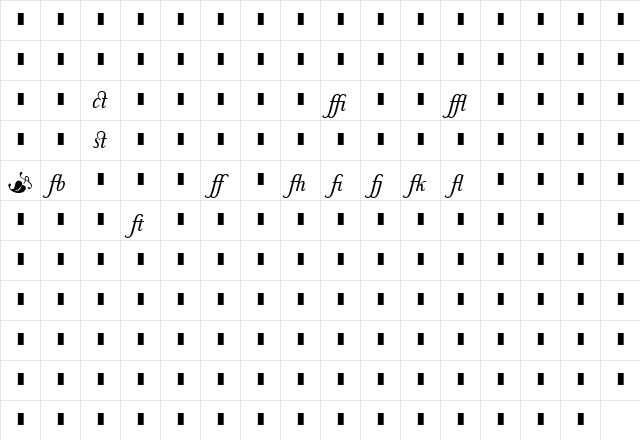 Baskerville1757Ligatures Italic Character Map Baskerville1757Ligatures Italic Character Map