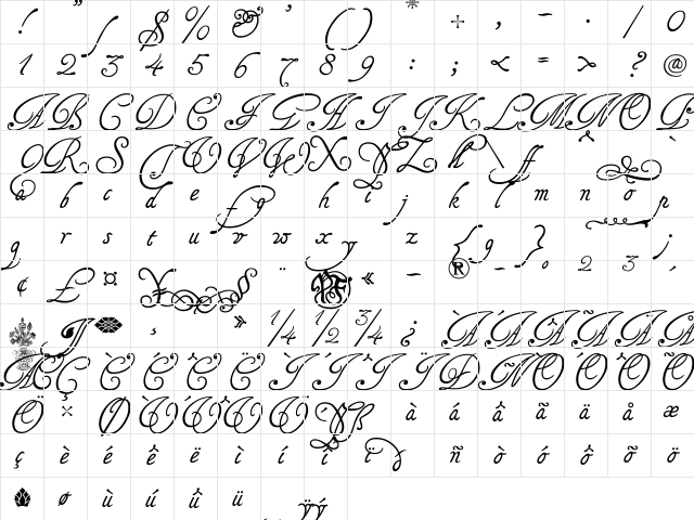 Tagettes Regular Character Map Tagettes Regular Character Map