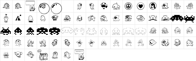 Taito All Stars Regular Character Map Taito All Stars Regular Character Map