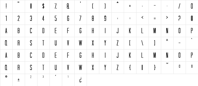 Tall Dark And Handsome Condensed Character Map Tall Dark And Handsome Condensed Character Map