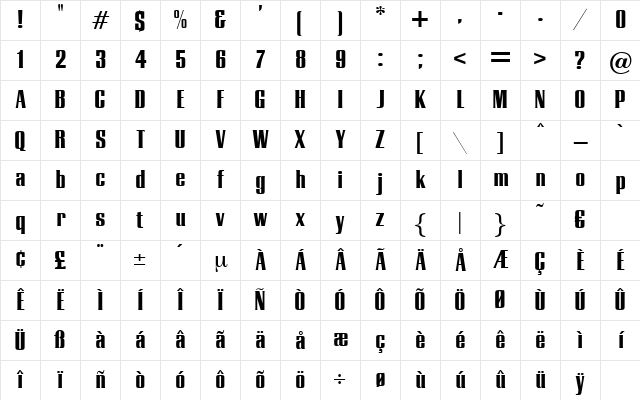 Telescope Regular Character Map Telescope Regular Character Map