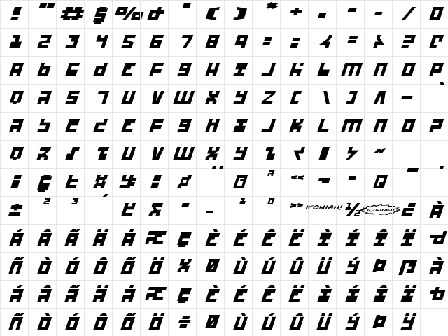 UFO Hunter Expanded Italic Expanded Italic Character Map UFO Hunter Expanded Italic Expanded Italic Character Map