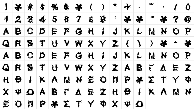 UGLY LOVER Regular Character Map UGLY LOVER Regular Character Map