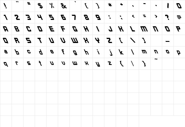 Upsilon Extreme Lefti Regular Character Map Upsilon Extreme Lefti Regular Character Map