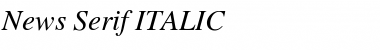 News Serif ITALIC Font