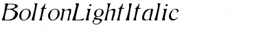 BoltonLightItalic Regular Font