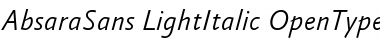 Download AbsaraSans-LightItalic Font