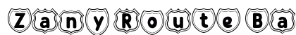 Zany Route Badge Regular Font Preview Zany Route Badge Regular Font Preview