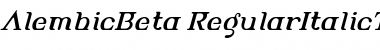 AlembicBeta-RegularItalicTwo Regular Font
