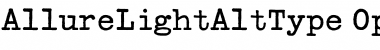 AllureLightAltType Regular Font