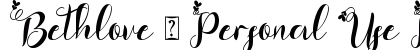 Bethlove - Personal Use Regular Font Bethlove - Personal Use Regular Font Preview
