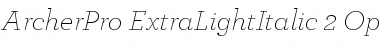 ArcherPro Extra Light Italic Font