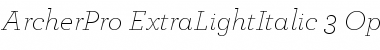 ArcherPro Extra Light Italic Font