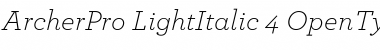 ArcherPro Light Italic Font