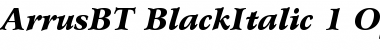 Bitstream Arrus Black Italic Font