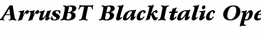 Bitstream Arrus Black Italic Font