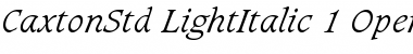 Caxton Std Light Italic Font
