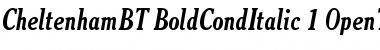Cheltenham Bold Condensed Italic Font