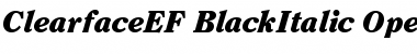 ClearfaceEF-BlackItalic Regular Font