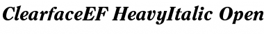 ClearfaceEF-HeavyItalic Regular Font
