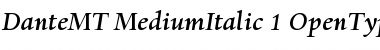 Dante MT Medium Italic Font