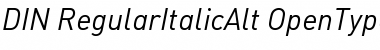 DIN-RegularItalicAlt Regular Font