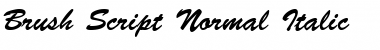 Brush Script Normal-Italic Font