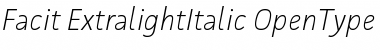 Facit Extralight Italic Font
