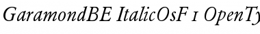 Garamond BE Italic Oldstyle Figures Font