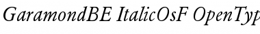 Garamond BE Italic OsF Font