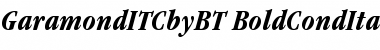 ITC Garamond Bold Condensed Italic