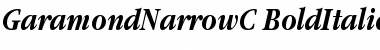 GaramondNarrowC Bold Italic Font