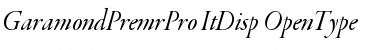 Garamond Premier Pro Italic Display Font