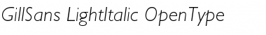 Gill Sans Light Italic Font
