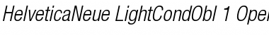 Helvetica Neue 47 Light Condensed Oblique Font